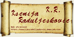 Ksenija Raduljesković vizit kartica